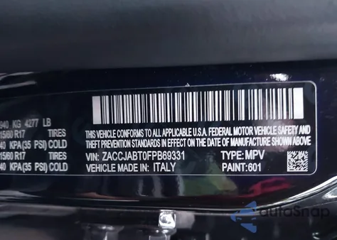 2015 Jeep Renegade Latitude from USA, damaged, VIN ZACCJABT0FPB69331